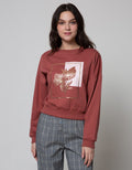 Details Sweater With Flower In Gold Box Print
