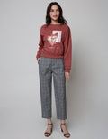 Details Sweater With Flower In Gold Box Print