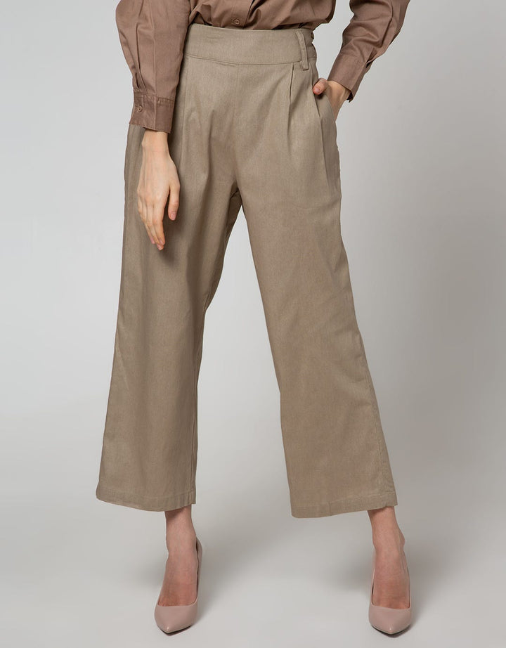 Details Long Pants With Belt Loop And Buttons At Side
