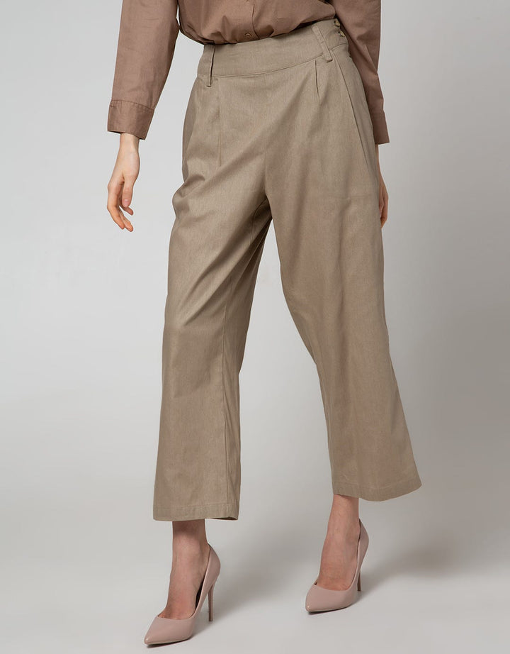 Details Long Pants With Belt Loop And Buttons At Side