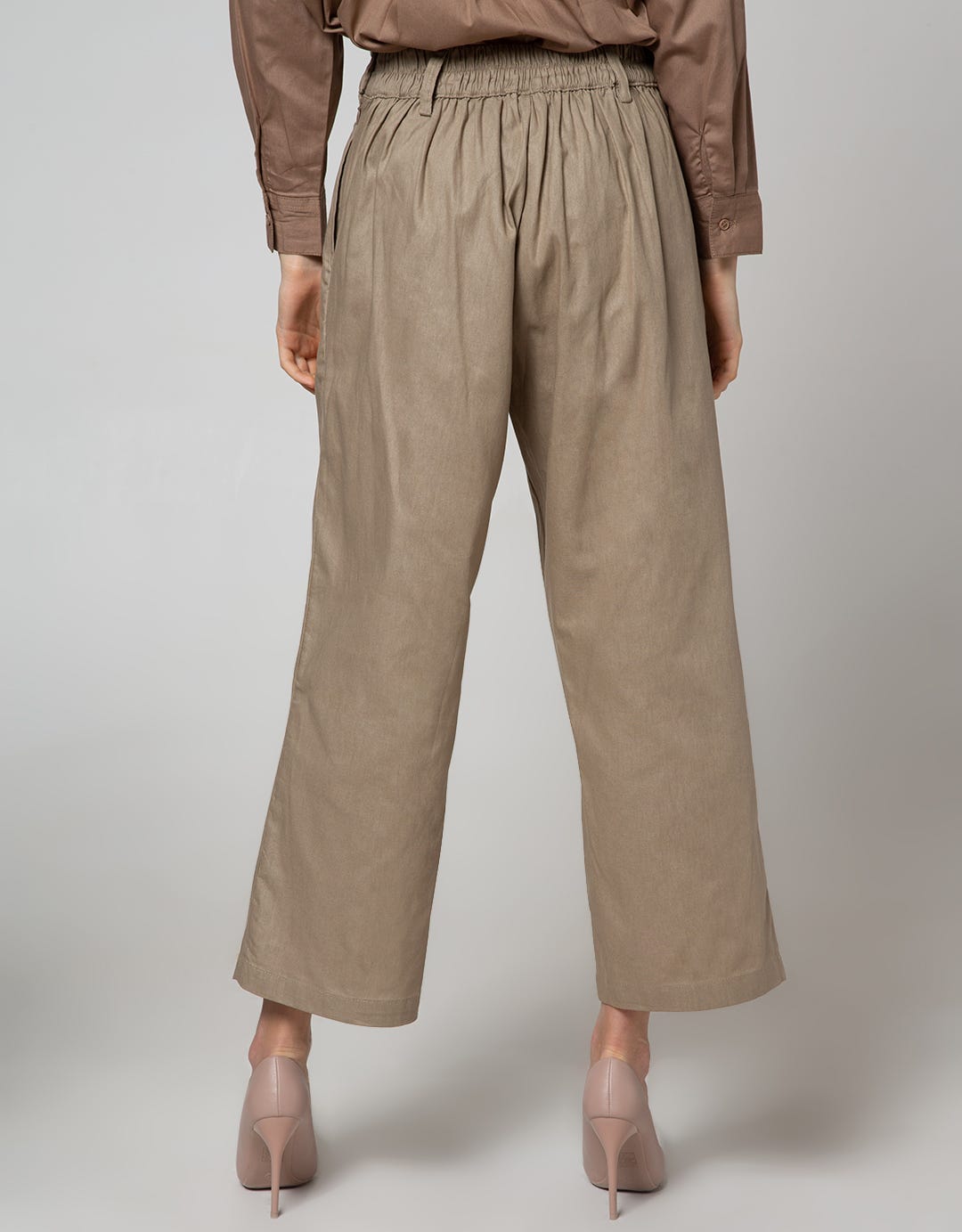 Details Long Pants With Belt Loop And Buttons At Side