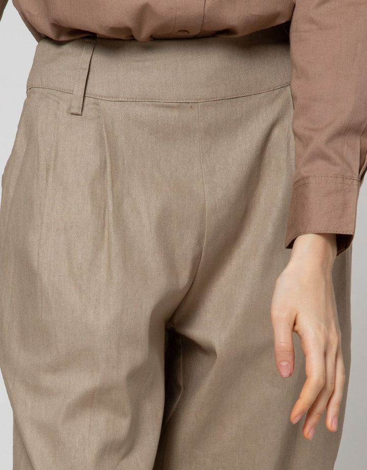 Details Long Pants With Belt Loop And Buttons At Side