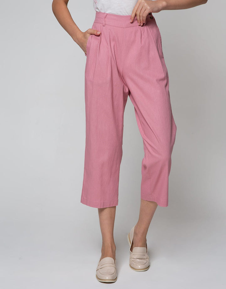 Details Long Pants With Belt Loop And Buttons At Side