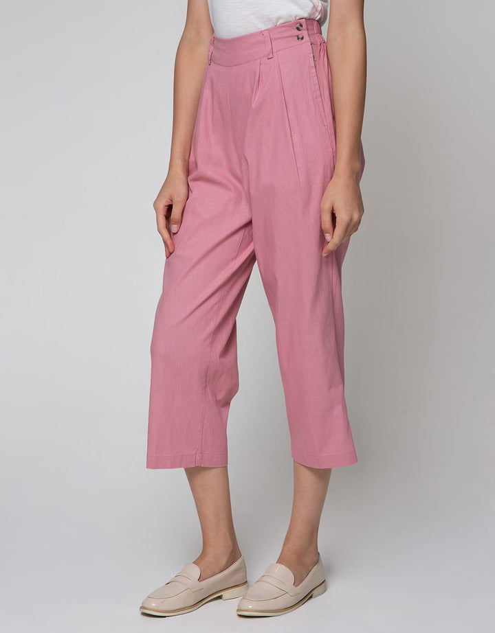 Details Long Pants With Belt Loop And Buttons At Side