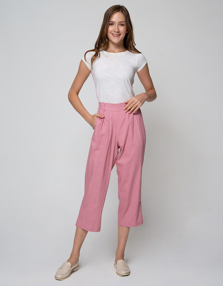 Details Long Pants With Belt Loop And Buttons At Side
