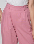 Details Long Pants With Belt Loop And Buttons At Side