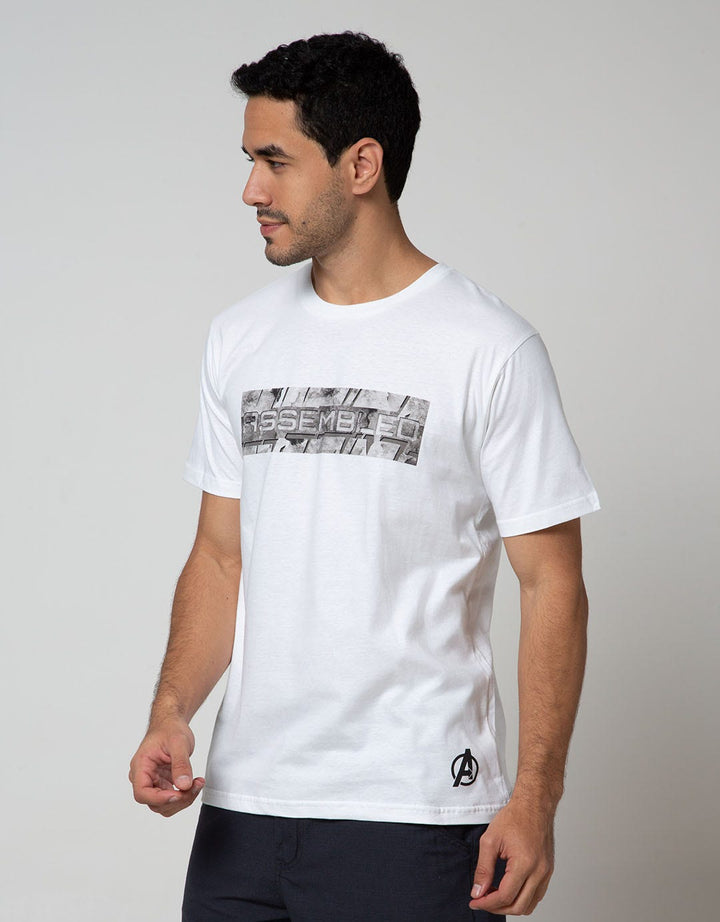 Marvel Wording Assembled Short Sleeve T-Shirt
