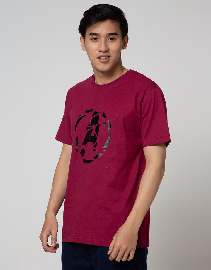 Marvel Flocking Logo Avg Short Sleeve  T-Shirt