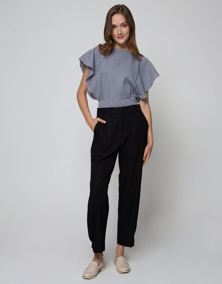 Details Long Pants With Buckle Strap At Ankle