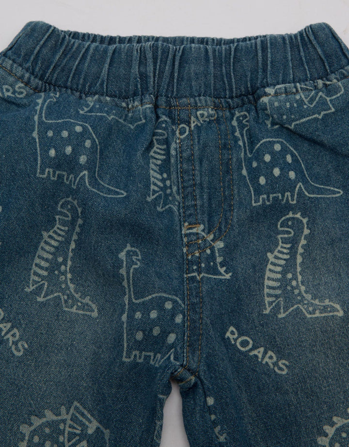 Pipiniko Denim Long Pants Print Dino