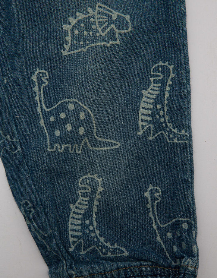 Pipiniko Denim Long Pants Print Dino