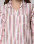 Connexion Long Sleeve Shirt Print Stripes With 1 Pocket