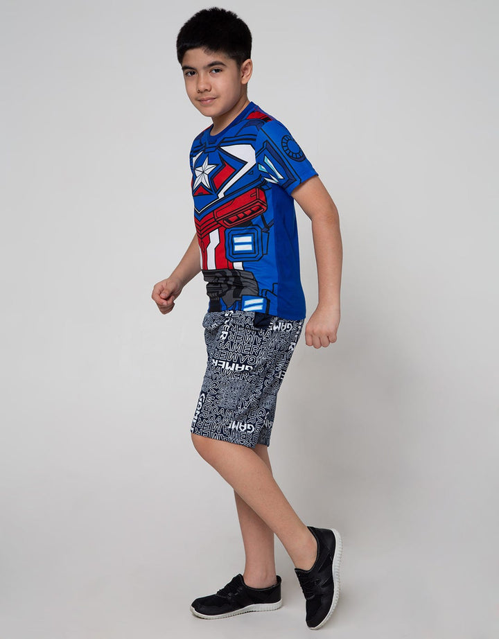 Marvel Kostum Mech Captain Short Sleeve T-Shirt