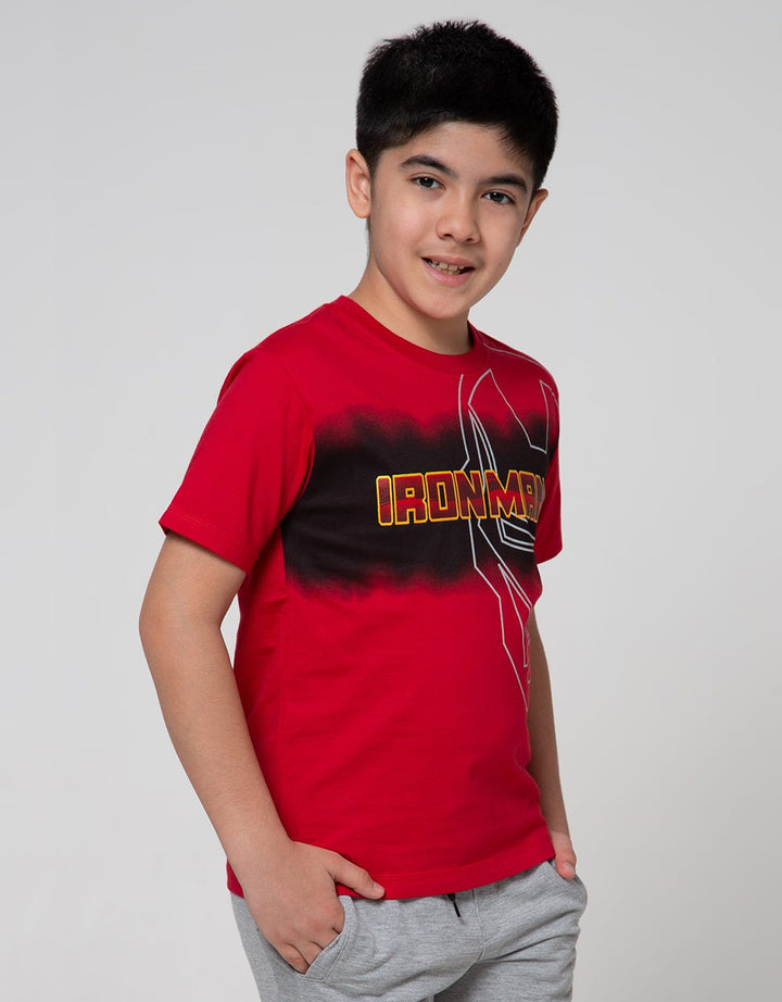 Marvel Ironman Tulisan Head Short Sleeve T-Shirt