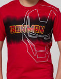 Marvel Ironman Tulisan Head Short Sleeve T-Shirt