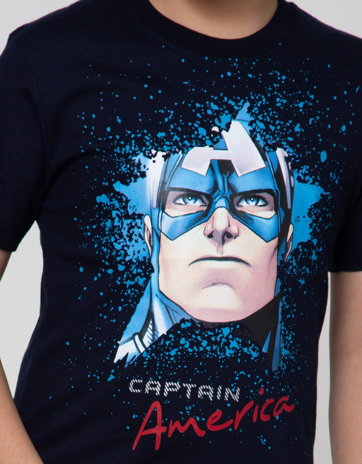 Marvel Captain America Head Short Sleeve T-Shirt