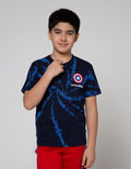 Marvel Captain America Print Swirl Short Sleeve T-Shirt