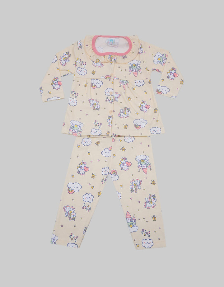 Pipiniko Top - Bottom Set Pyama Girls Full Print Unicorn