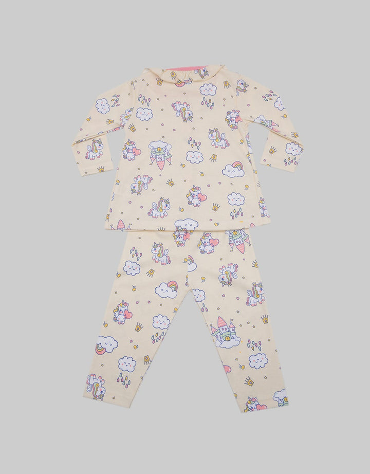 Pipiniko Top - Bottom Set Pyama Girls Full Print Unicorn