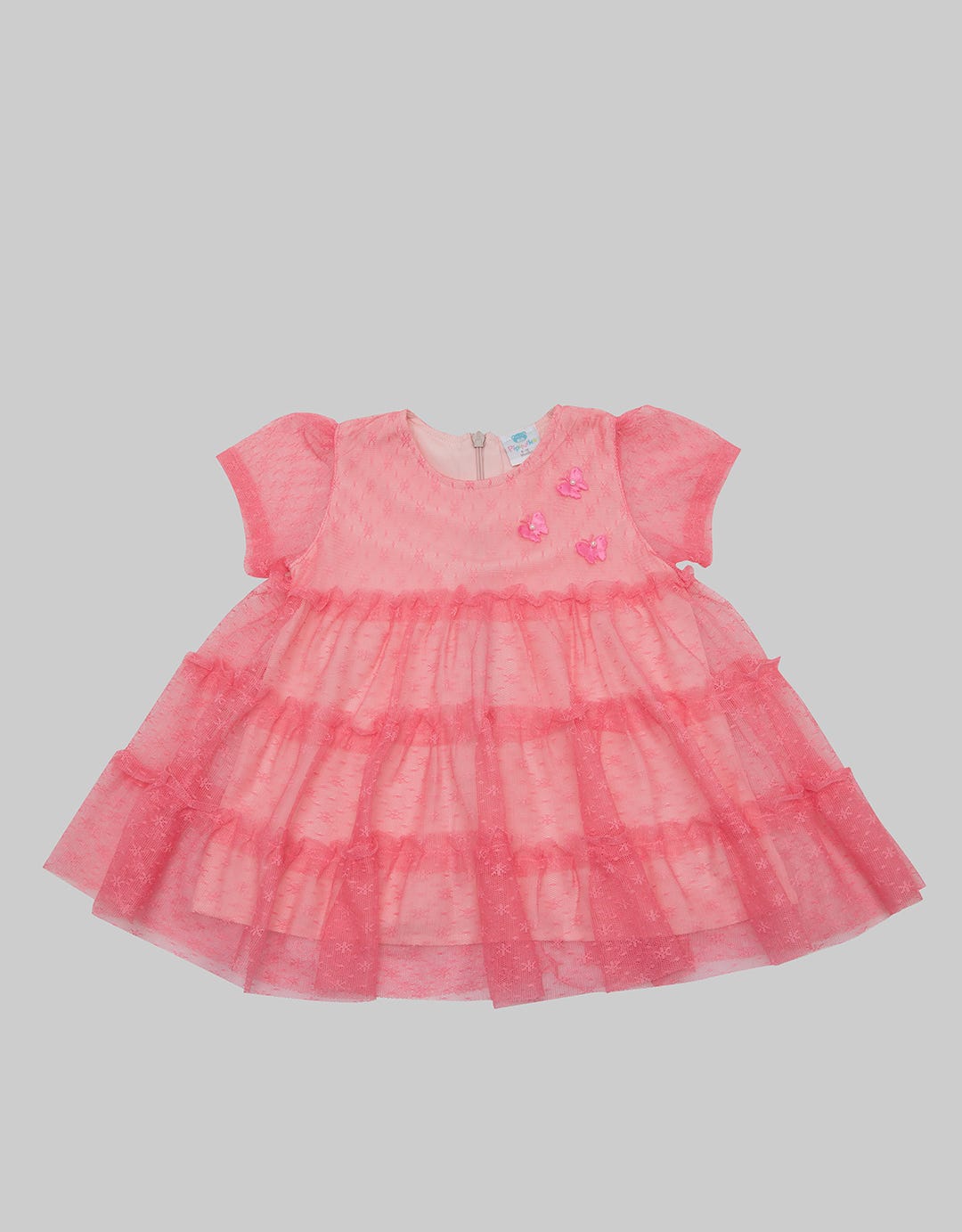 Pipiniko Short Sleeve Midi Dress Tiered Tulle