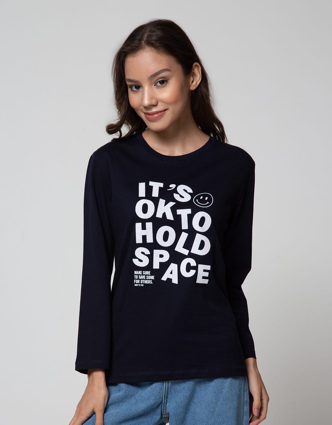 Nevada Long Sleeve T-Shirt Solid Print Its Ok To Hold Space