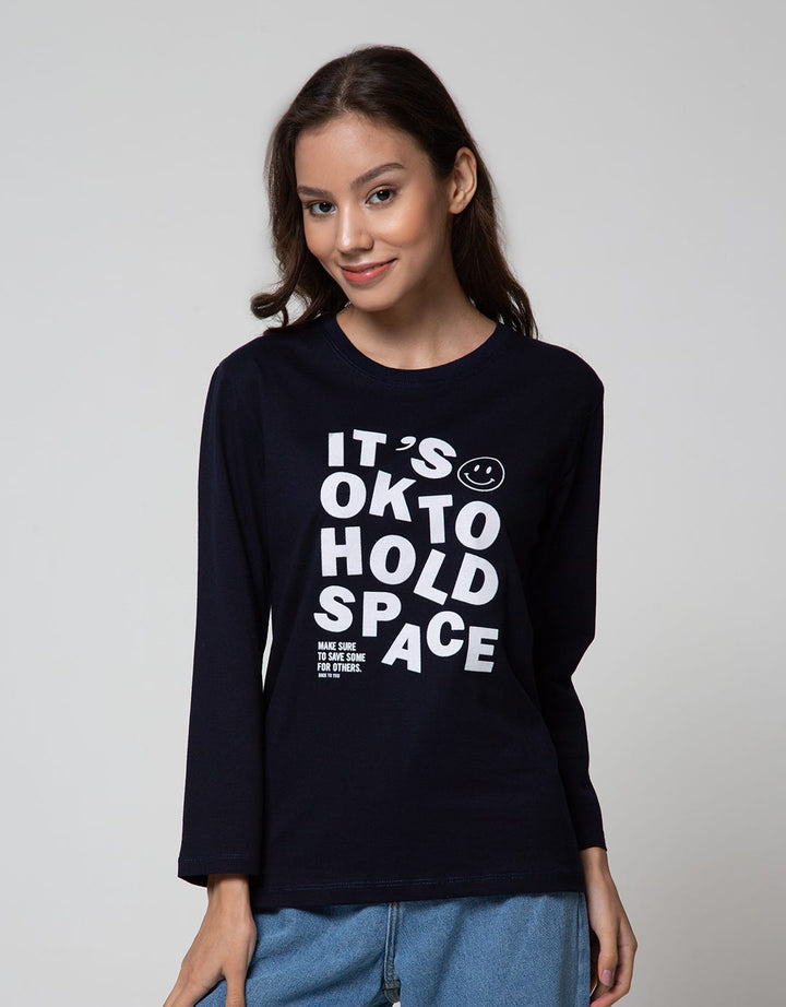 Nevada Long Sleeve T-Shirt Solid Print Its Ok To Hold Space
