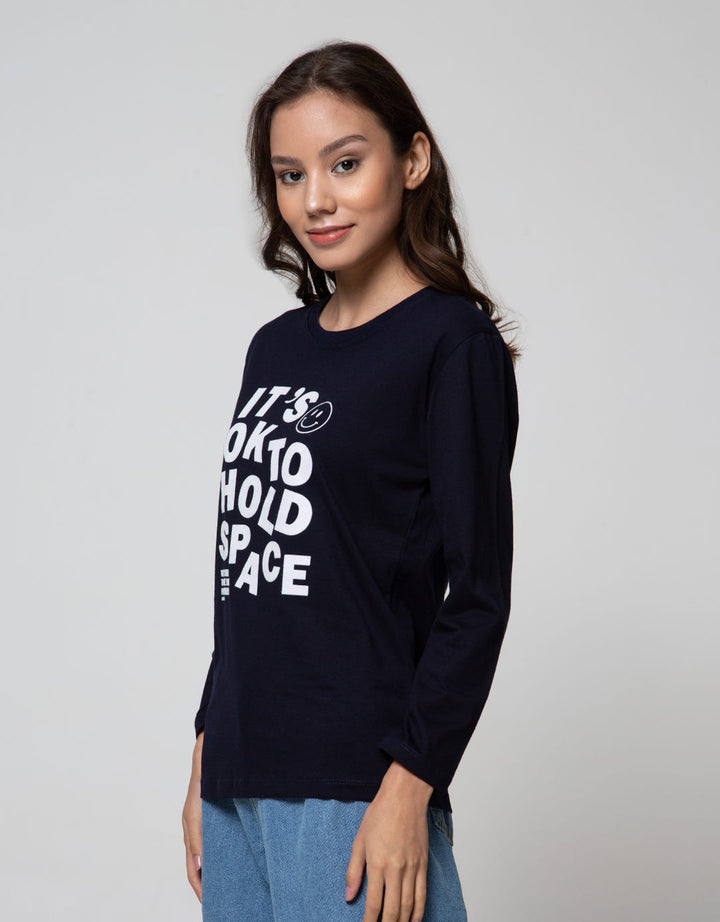 Nevada Long Sleeve T-Shirt Solid Print Its Ok To Hold Space