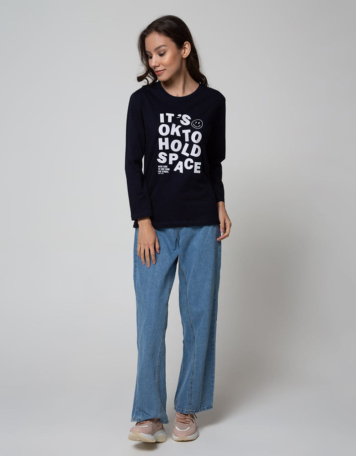 Nevada Long Sleeve T-Shirt Solid Print Its Ok To Hold Space