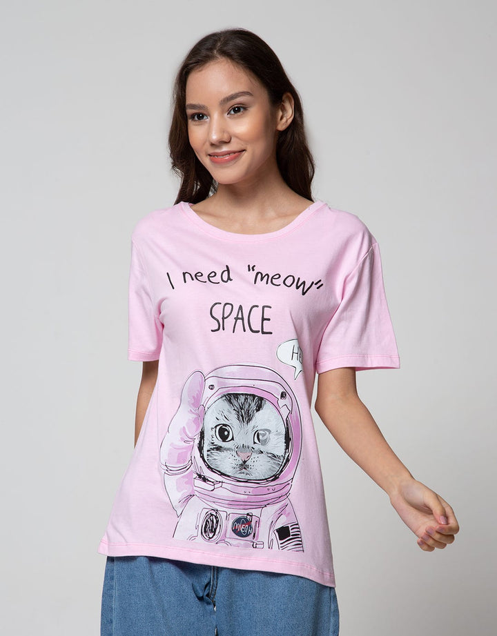 Nevada Short Sleeve T-Shirt Solid I Need Meow Space