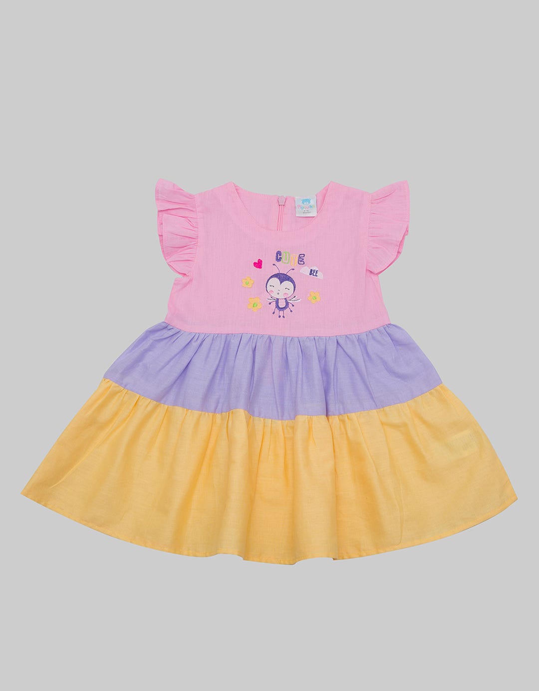 Pipiniko Short Sleeve Midi Dress 2 Tier Susun