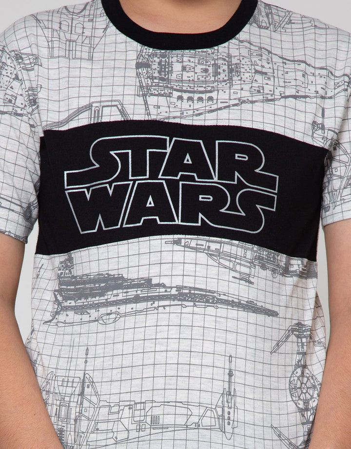 Star Wars Print Spaceship Short Sleeve T-Shirt