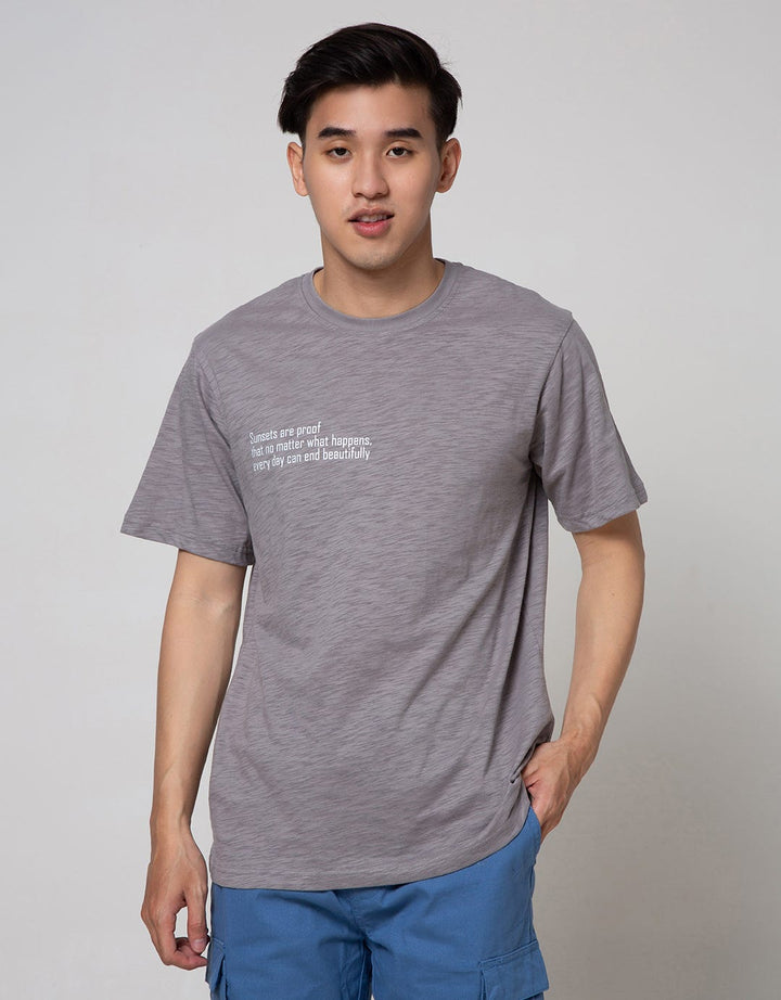 Nevada Short Sleeve T-Shirt Slub Round Neck Print
