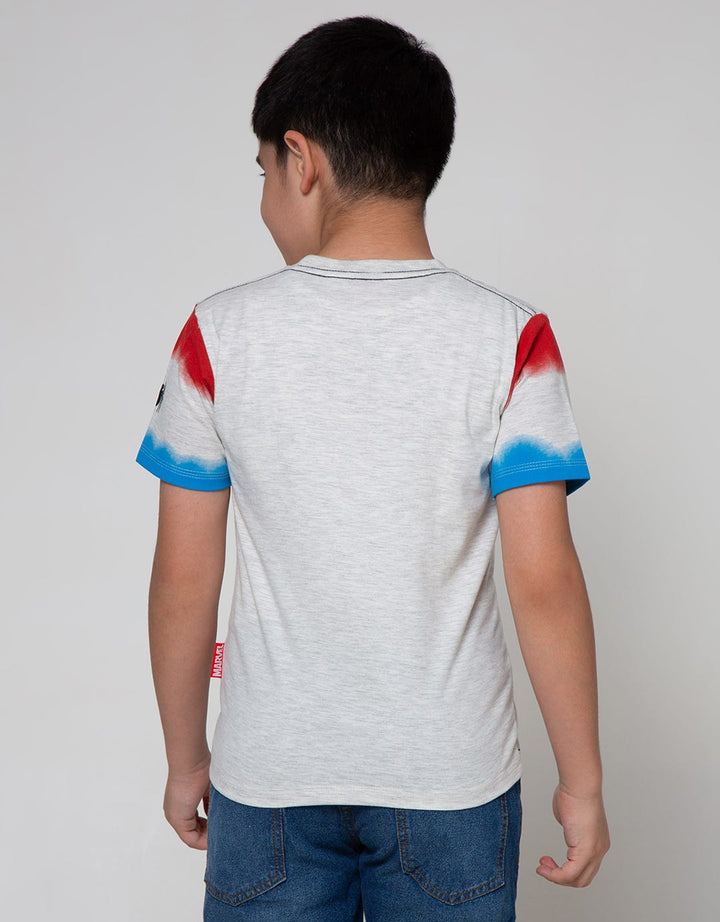 Marvel T-Shirt Spiderman Print Face Contrast Sleeves