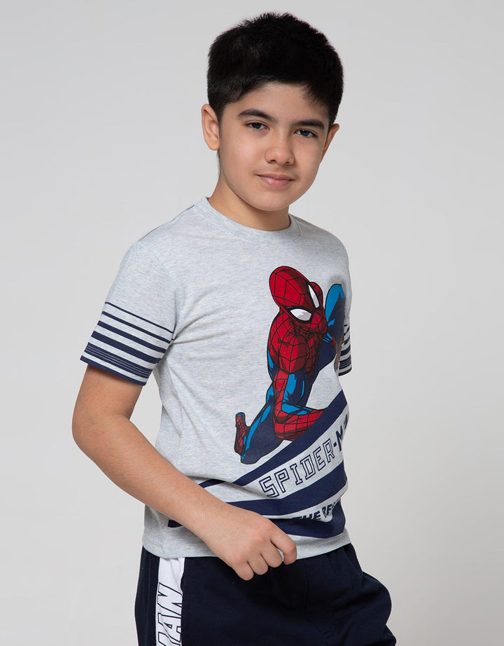 Marvel Spiderman Climb Stripe Short Sleeve T-Shirt