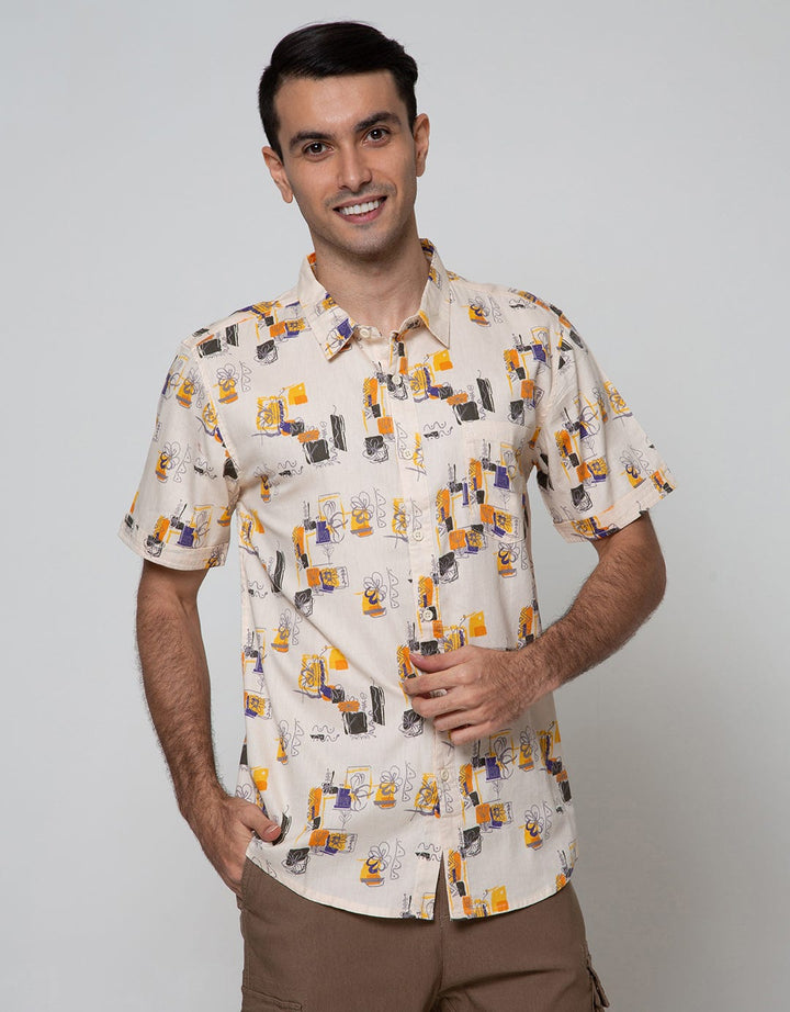 Nevada Short Sleeve Shirt Print Abstrak