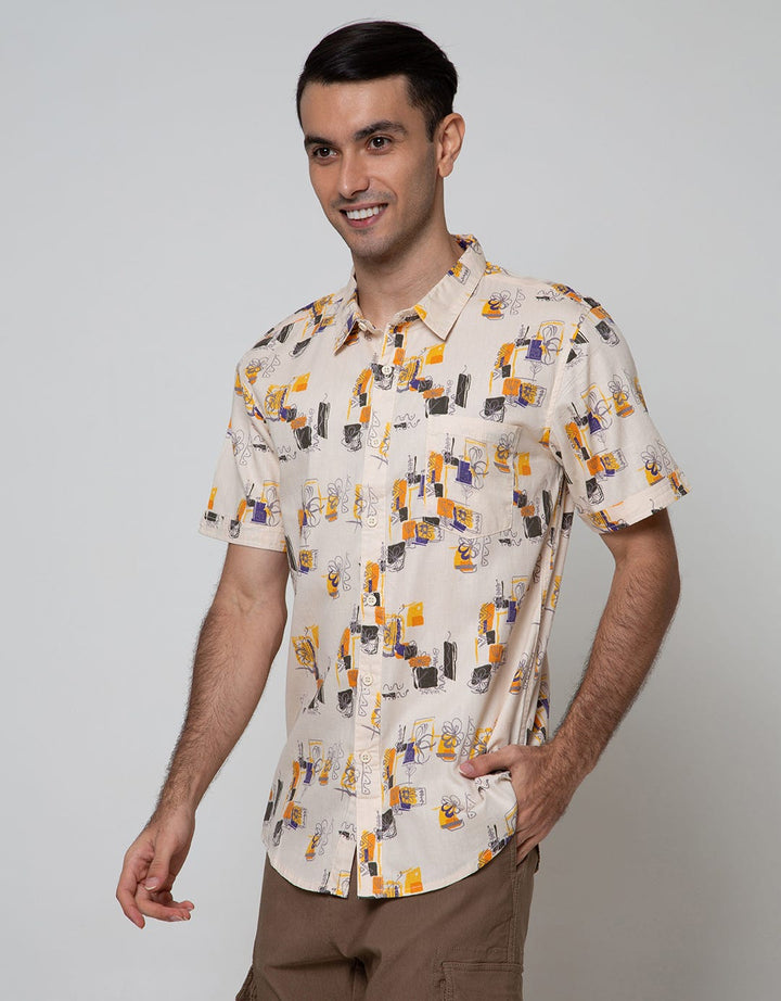 Nevada Short Sleeve Shirt Print Abstrak