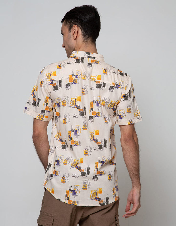 Nevada Short Sleeve Shirt Print Abstrak