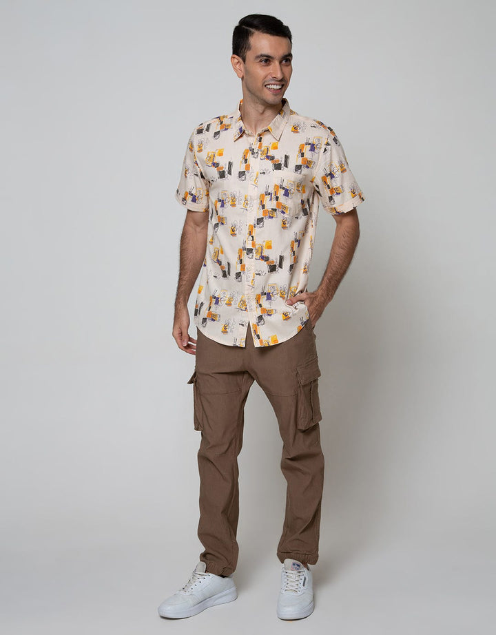 Nevada Short Sleeve Shirt Print Abstrak