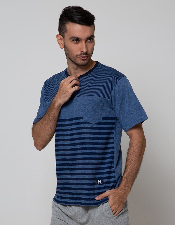 Nevada Short Sleeve T-Shirt Print Comb Stripe With Pocket
