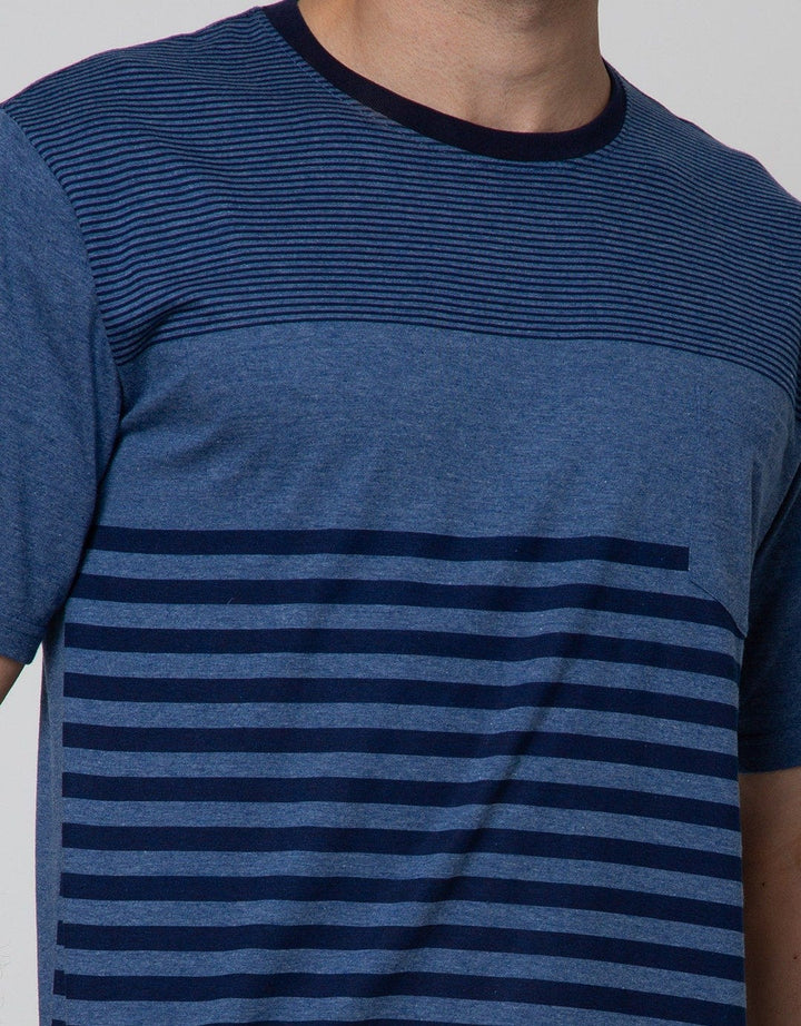 Nevada Short Sleeve T-Shirt Print Comb Stripe With Pocket