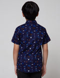 Aero Short Sleeve Shirt Full Print Regu Poplin Print Splash Space
