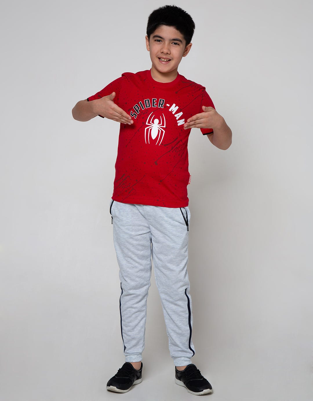 Marvel Spiderman Print Splash Logo Short Sleeve T-Shirt