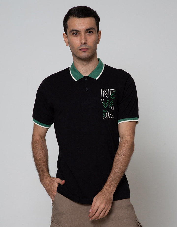 Nevada Short Sleeve Polo Shirt Jersey Contrast Collar Color
