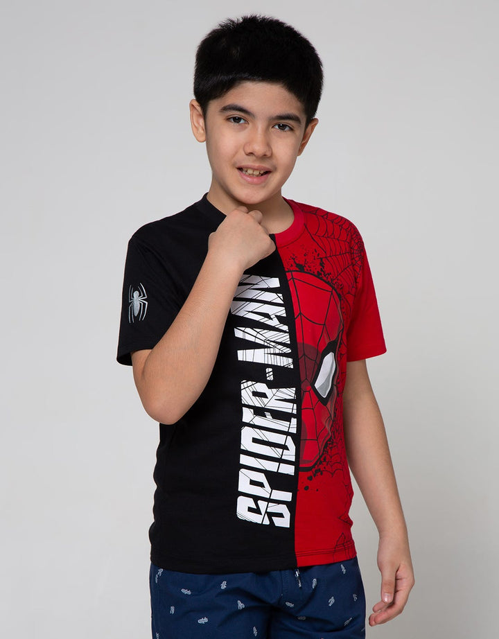 Marvel Spiderman Face Half Short Sleeve T-Shirt