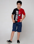 Marvel Spiderman Face Half Short Sleeve T-Shirt