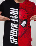 Marvel Spiderman Face Half Short Sleeve T-Shirt