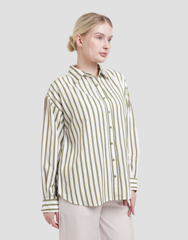 Nevada Stripe Kemeja Oversize Wanita
