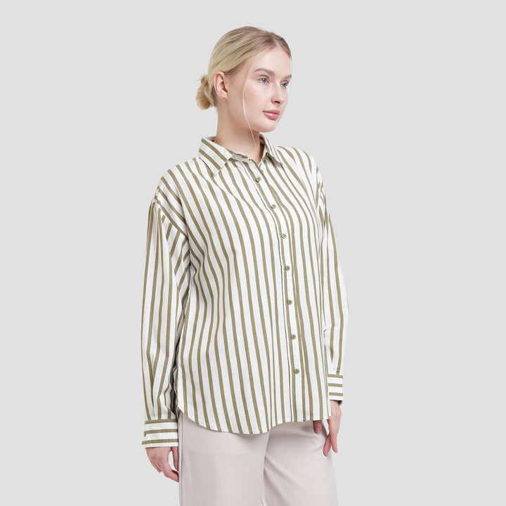 Nevada Stripe Kemeja Oversize Wanita