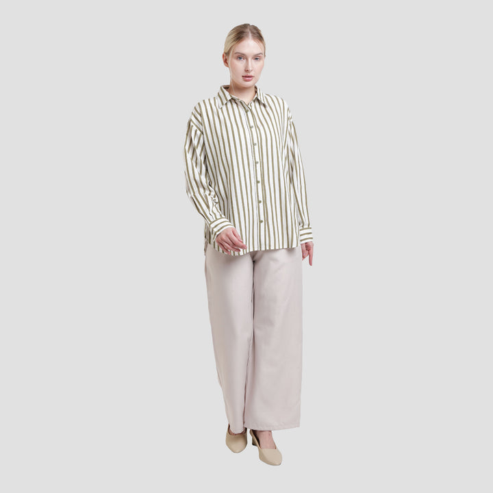 Nevada Stripe Kemeja Oversize Wanita