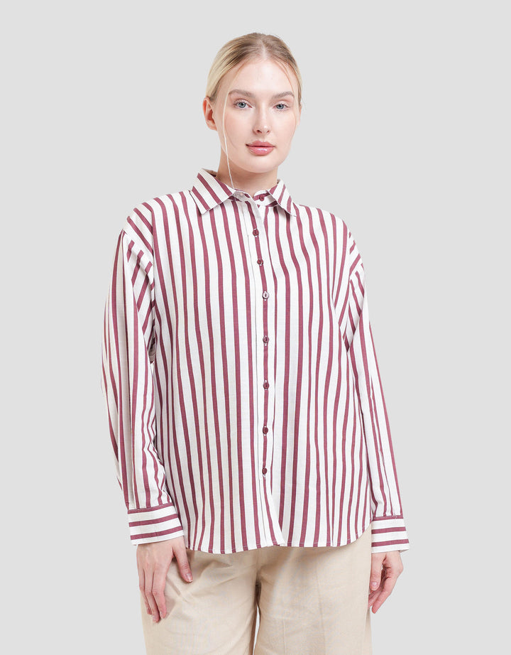 Nevada Stripe Kemeja Oversize Wanita